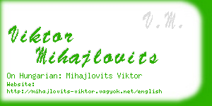 viktor mihajlovits business card